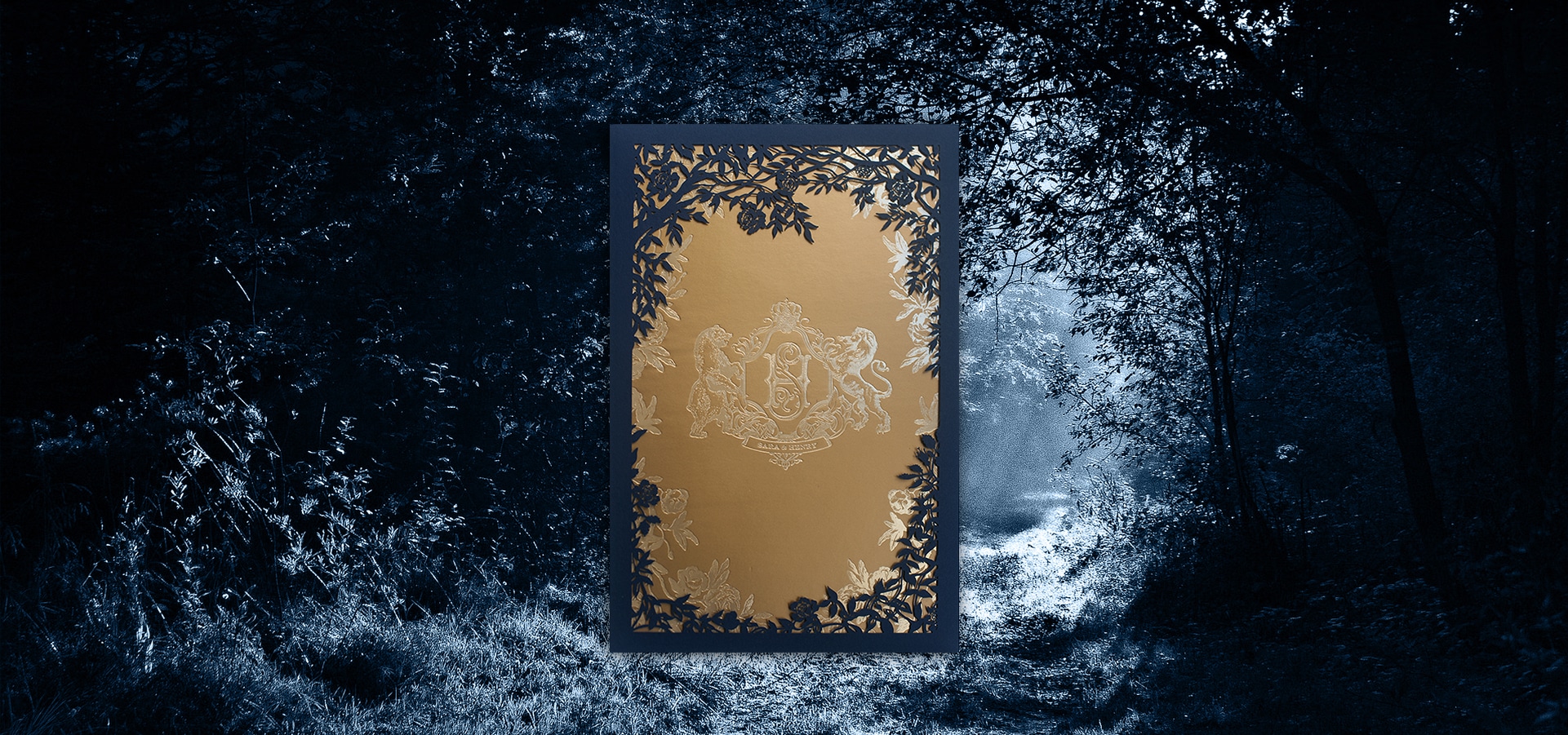 Enchanted forest laser cut invitation