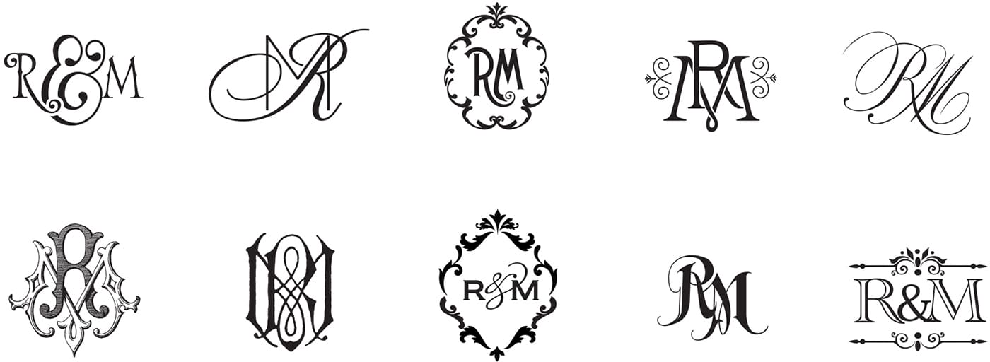 Fairytale and romantic monograms