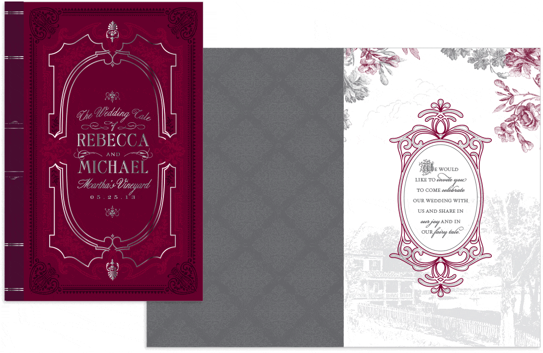 Martha's Vineyard fairytale invitation sketches