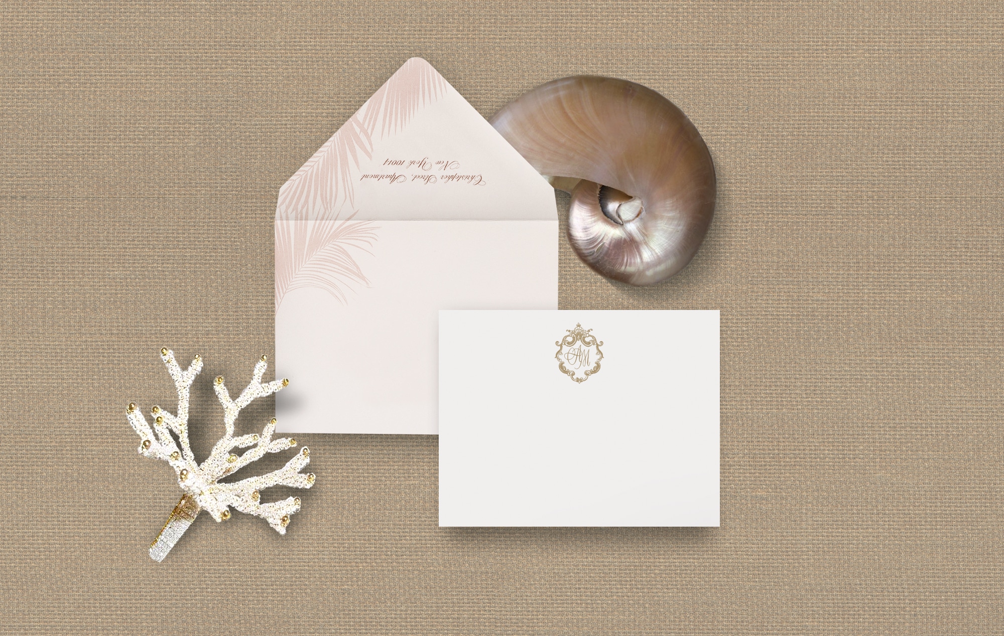 Palm Beach inspired personal stationery
