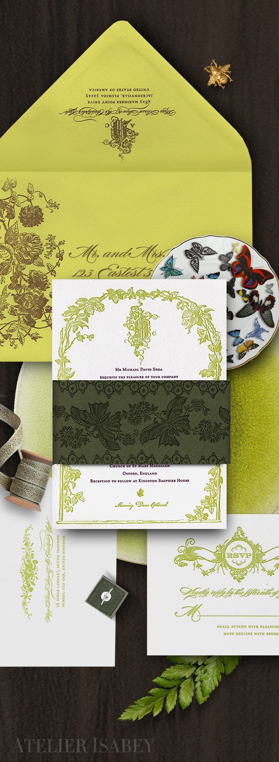 English garden trellis wedding invitation | By Atelier Isabey