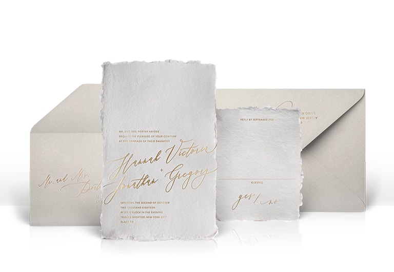 Modern vintage wedding invitation