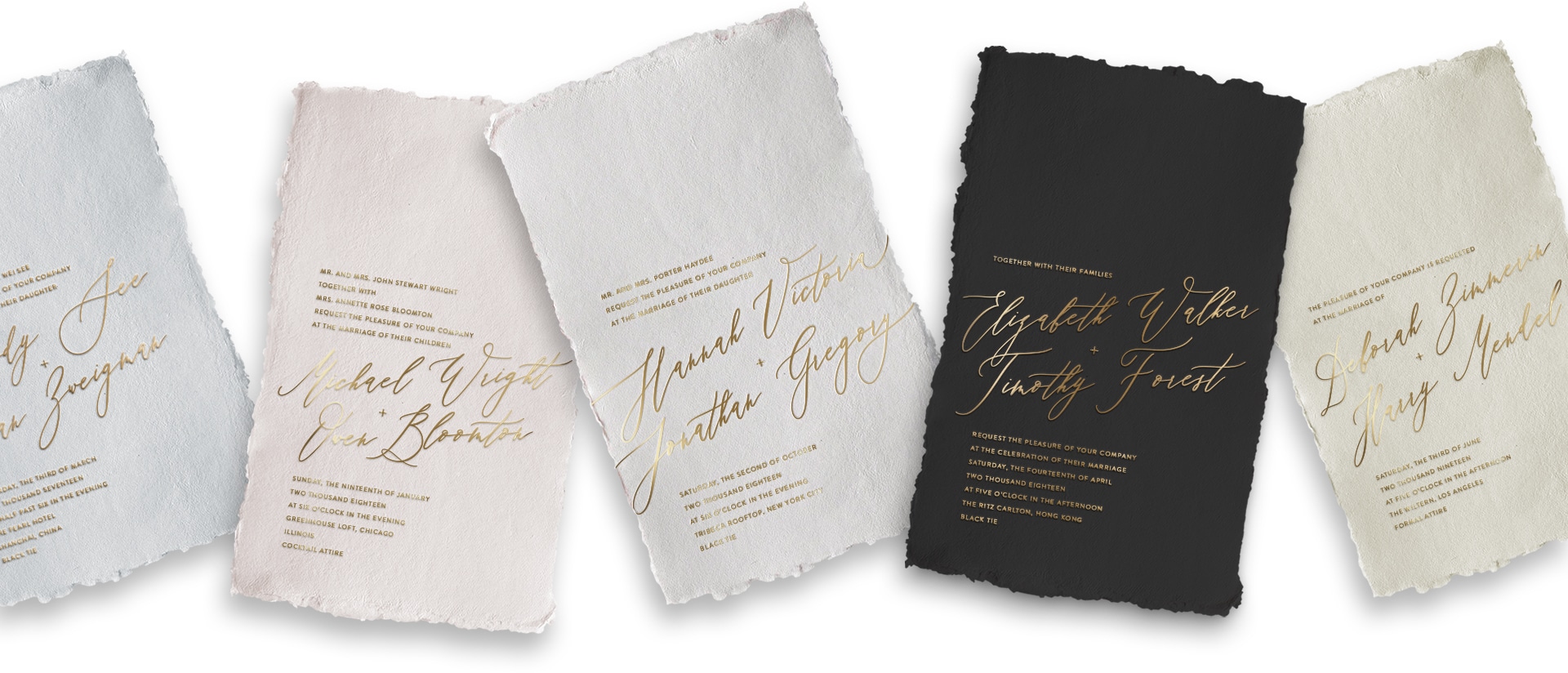 Invitations on different paper colors