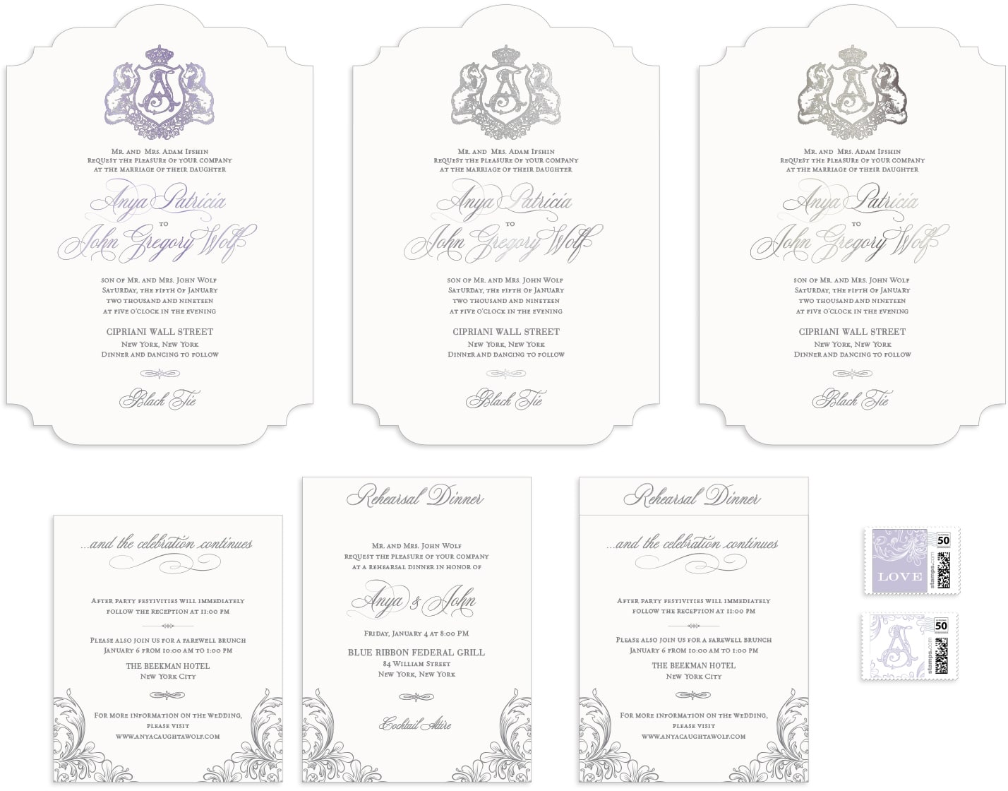 Alternate scalloped invitations