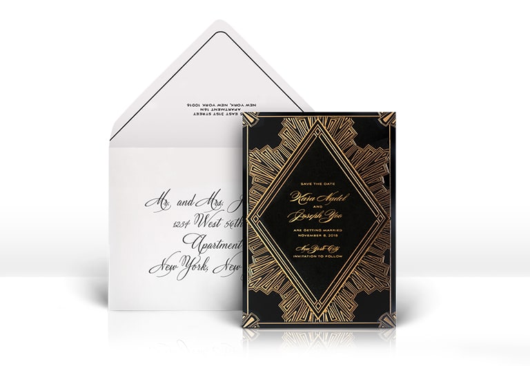 Gold Art Deco Save the Date
