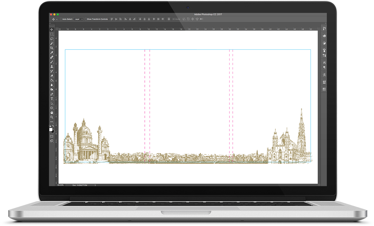 Engraved skyline of Vienna