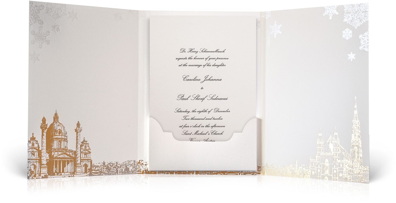 Winter in Vienna wedding invitation