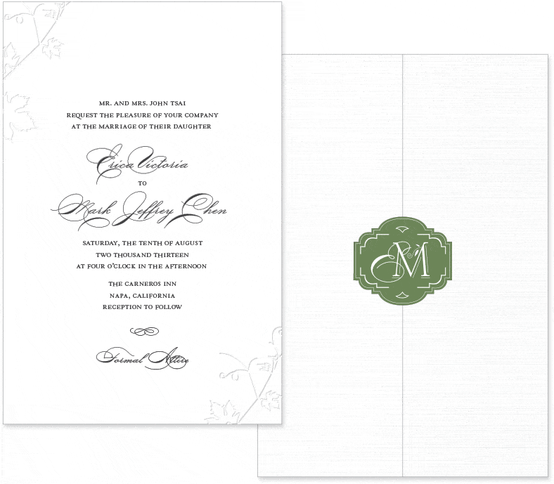 Napa Valley wedding invitation sketches