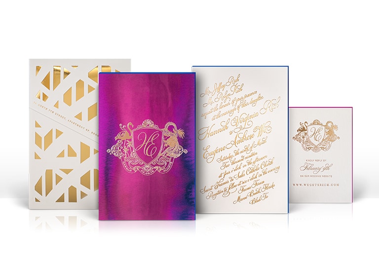 Faena Forum wedding invitation