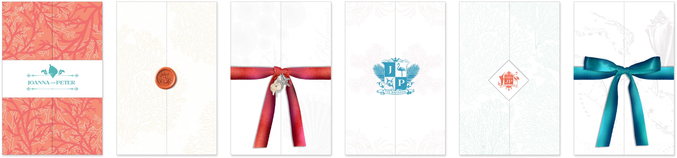 Beach chic invitation folders