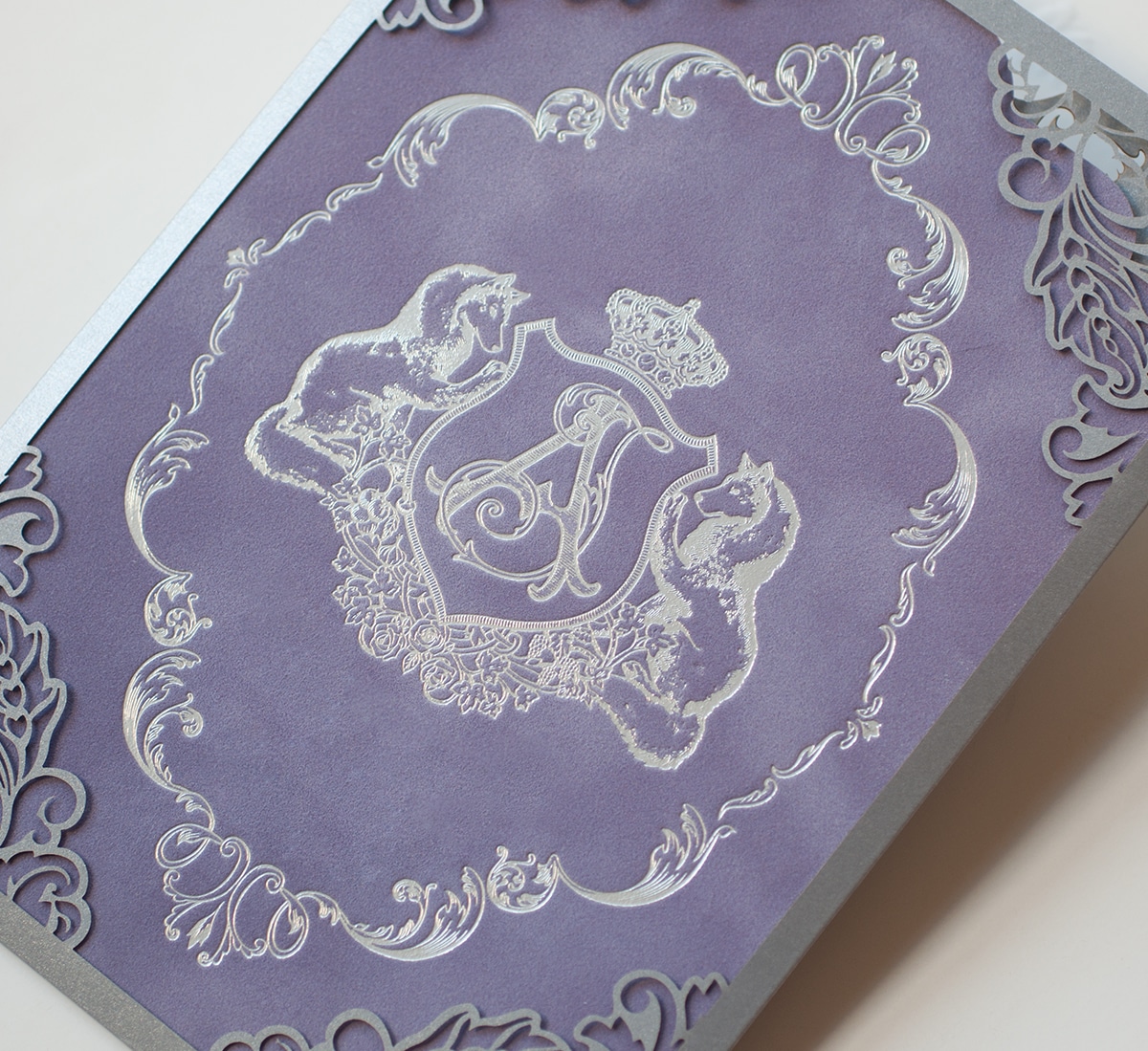 Lavender velvet and silver foil