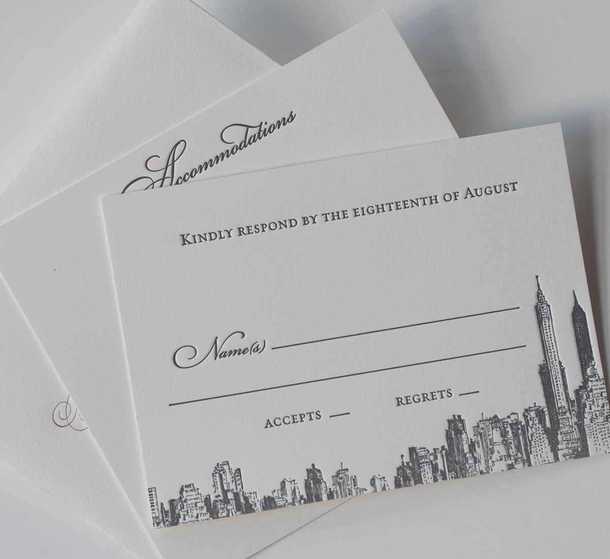 New York skyline reply card