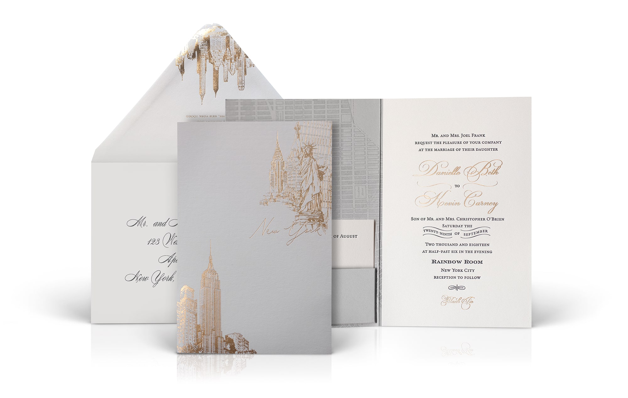 NYC Rainbow Room wedding invitation