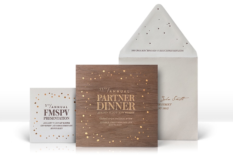Wood veneer invitation