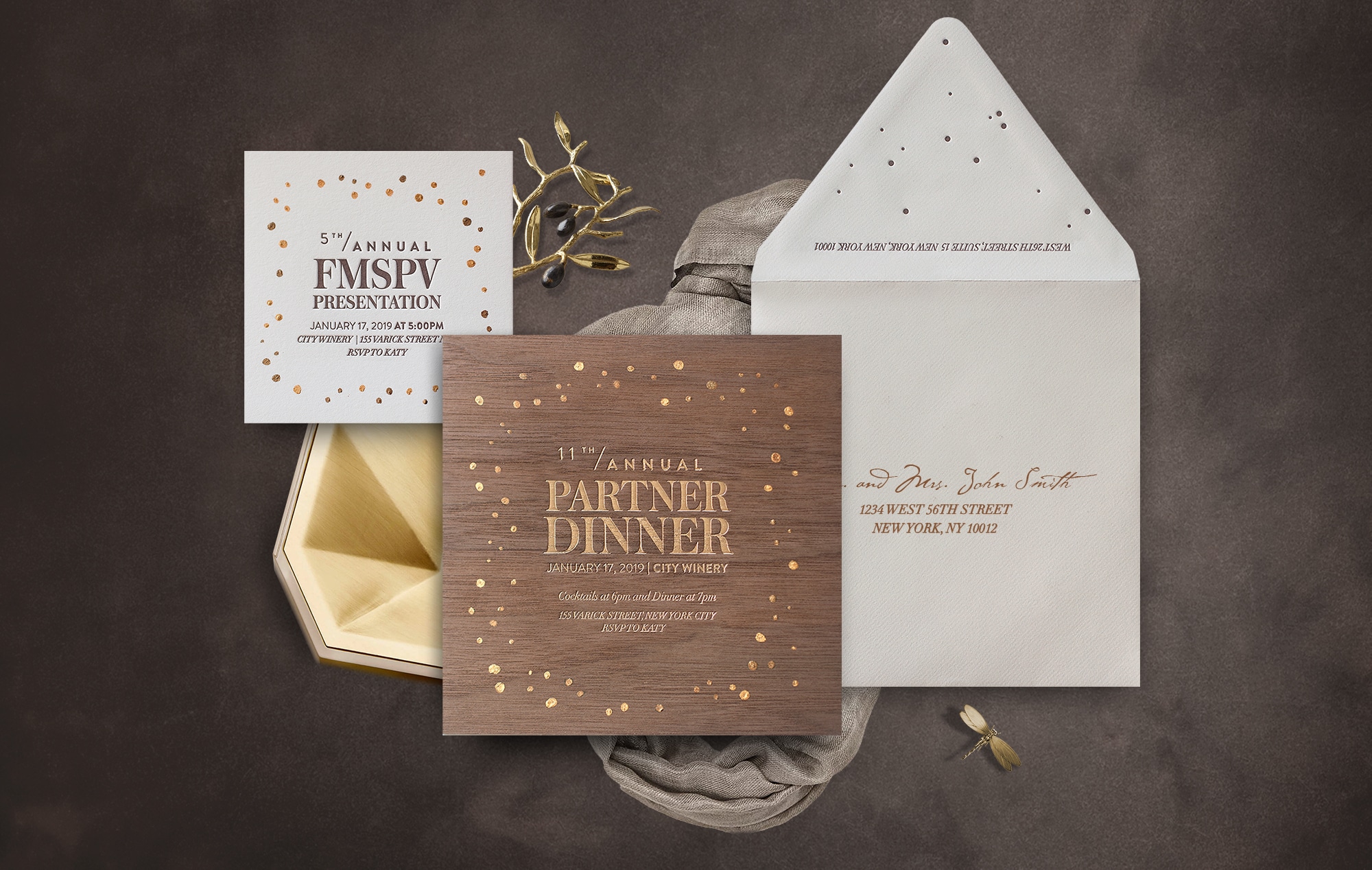 Wood Veneer invitation