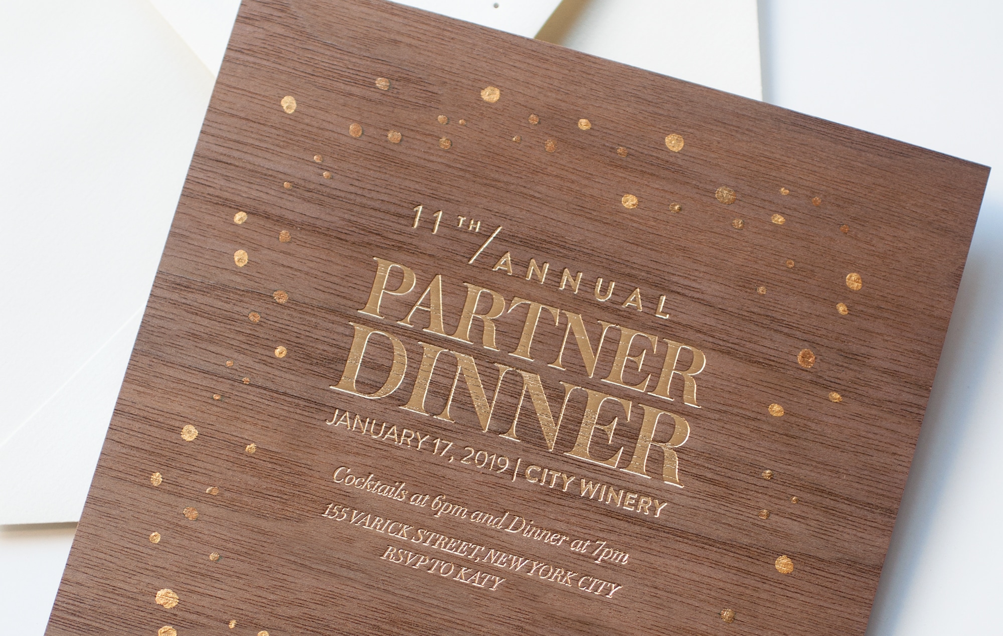 Gold foil invitation