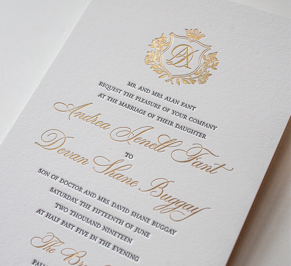Elegant wedding invitation detail