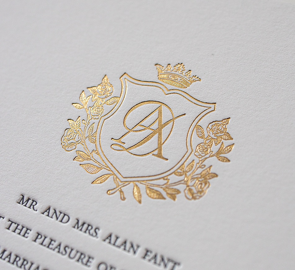 Gold foil custom crest