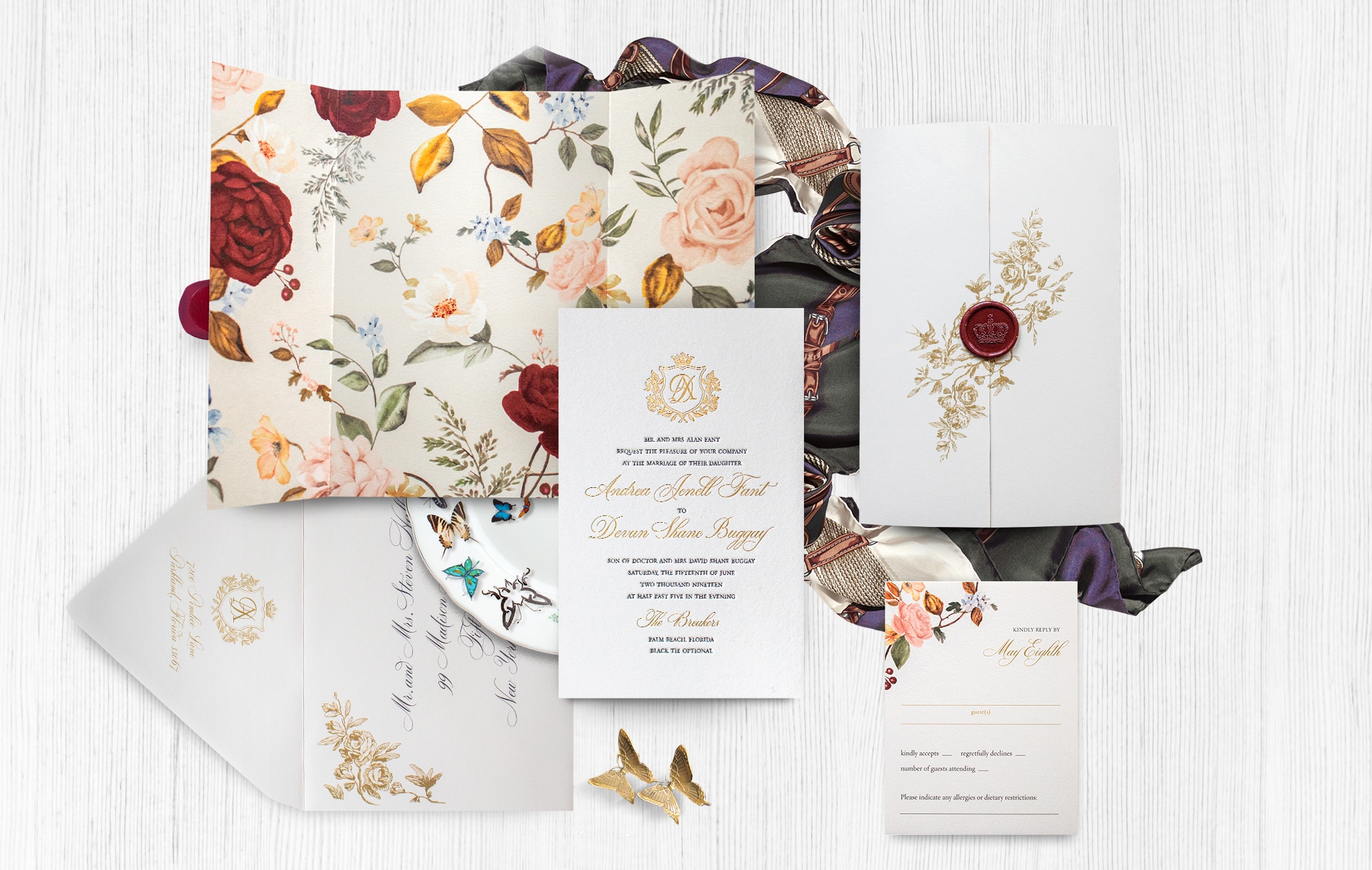 Floral wedding invitation