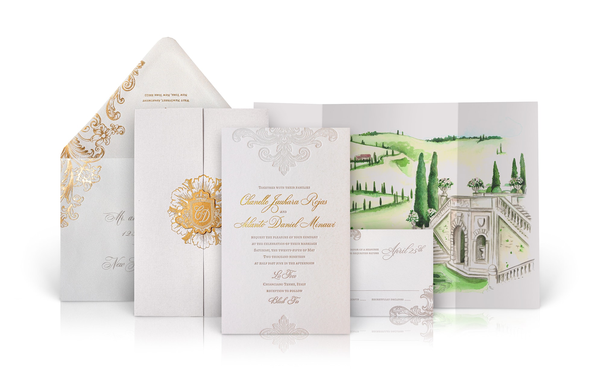 Italian countryside wedding invitation