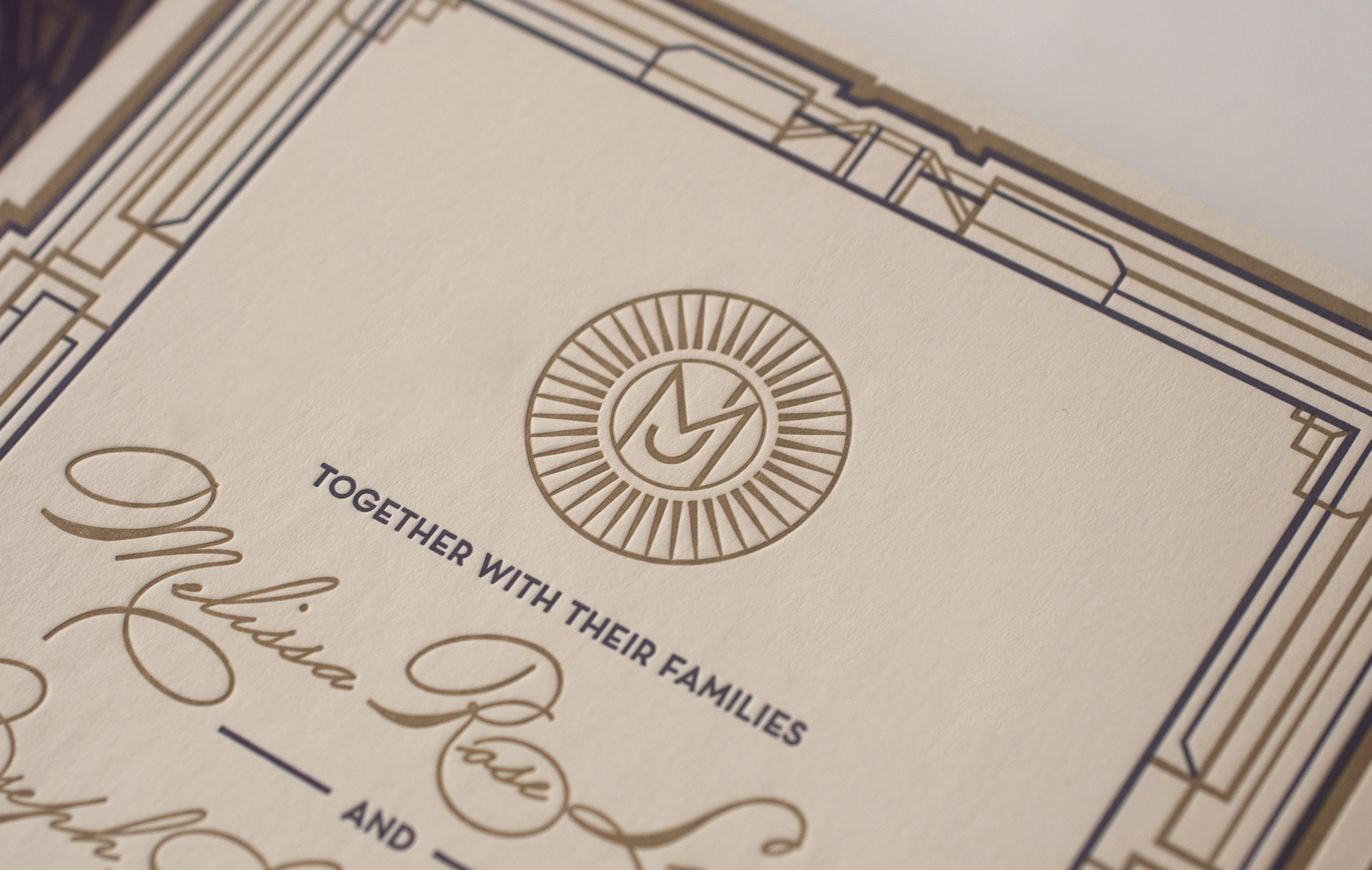 Letterpress Art Deco monogram