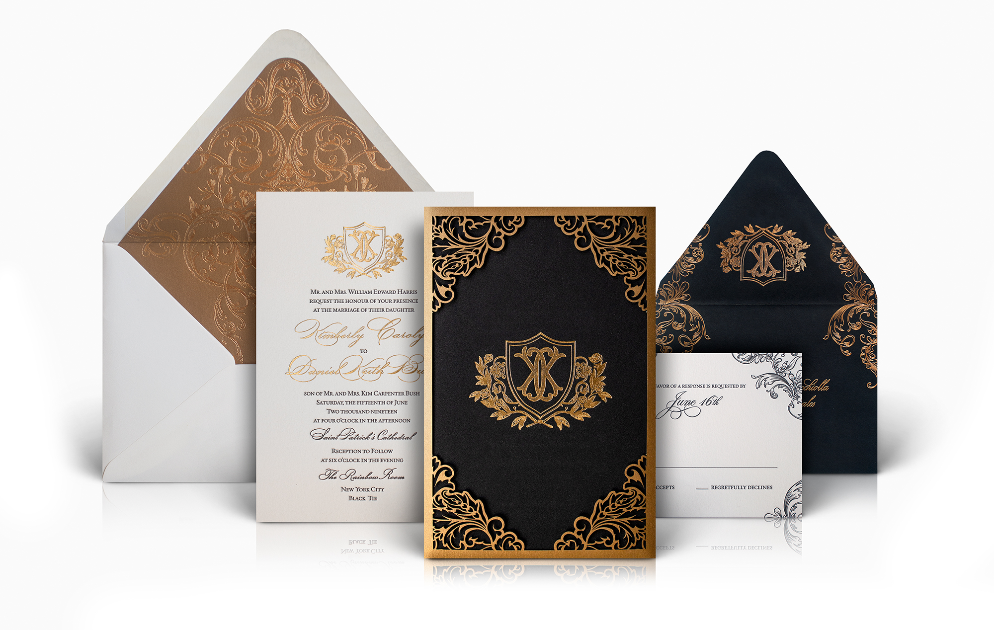 Classic laser cut wedding invitation