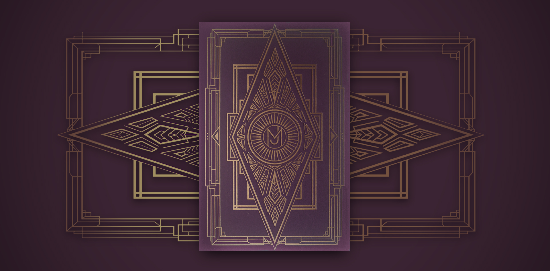 Art Deco geometry on the back of the invitation