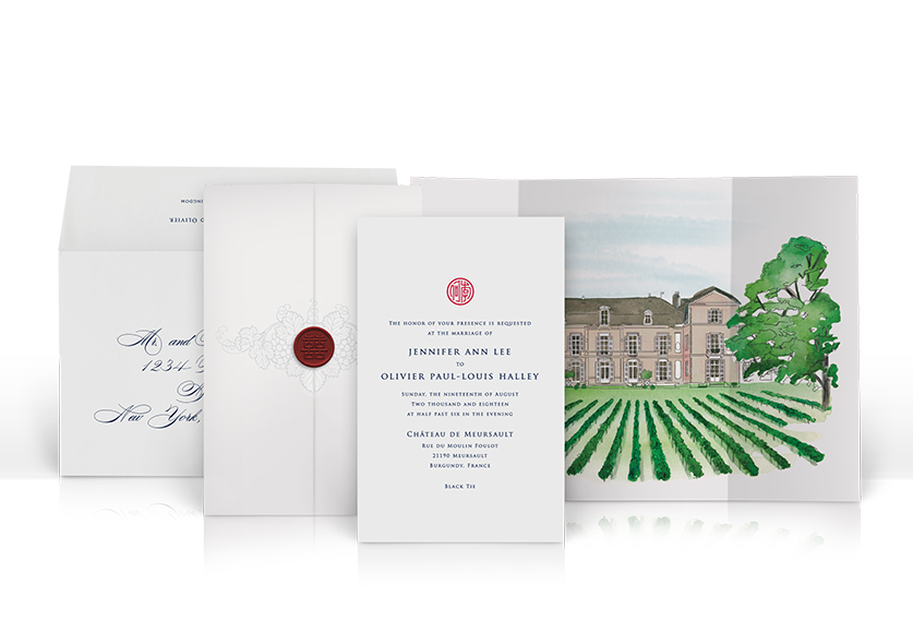 French Chateau Wedding Invitation