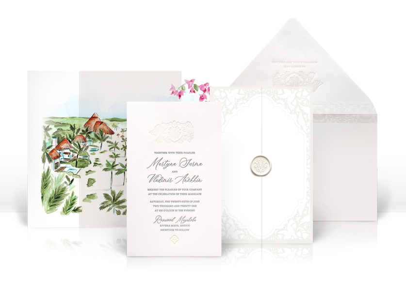 Elegant Mexico Wedding Invitation