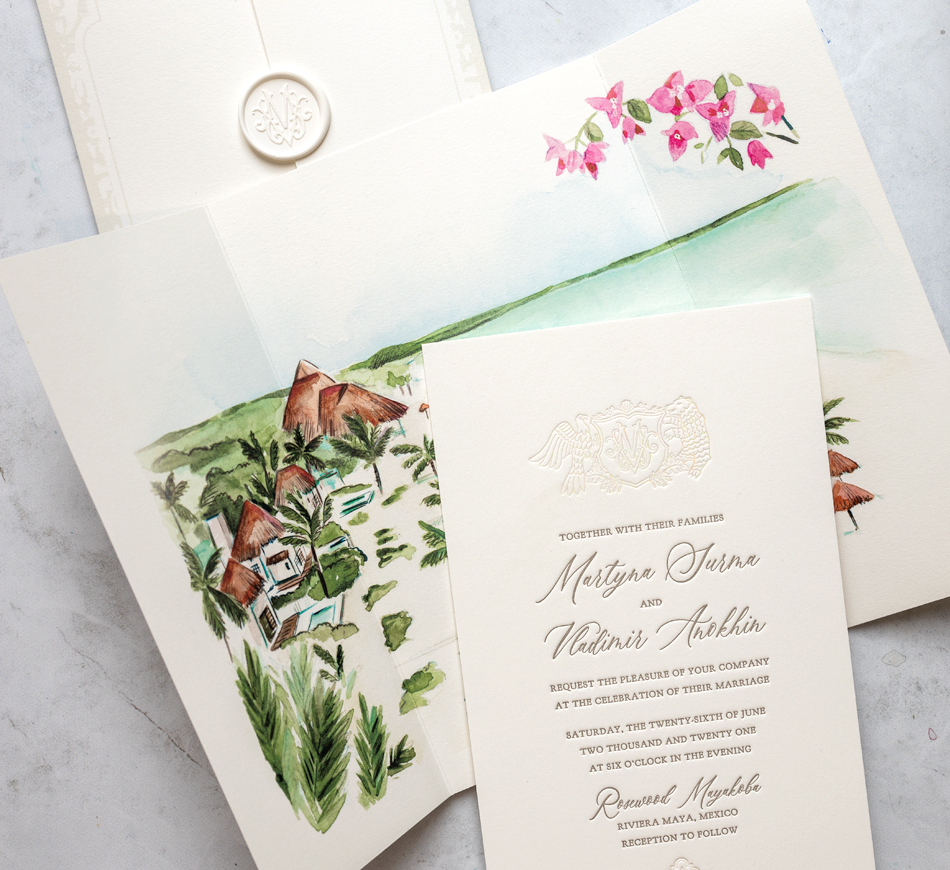 Elegant Mexico Destination Invitation