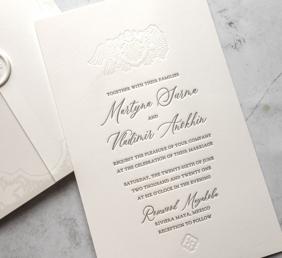 Beach chic wedding invitation