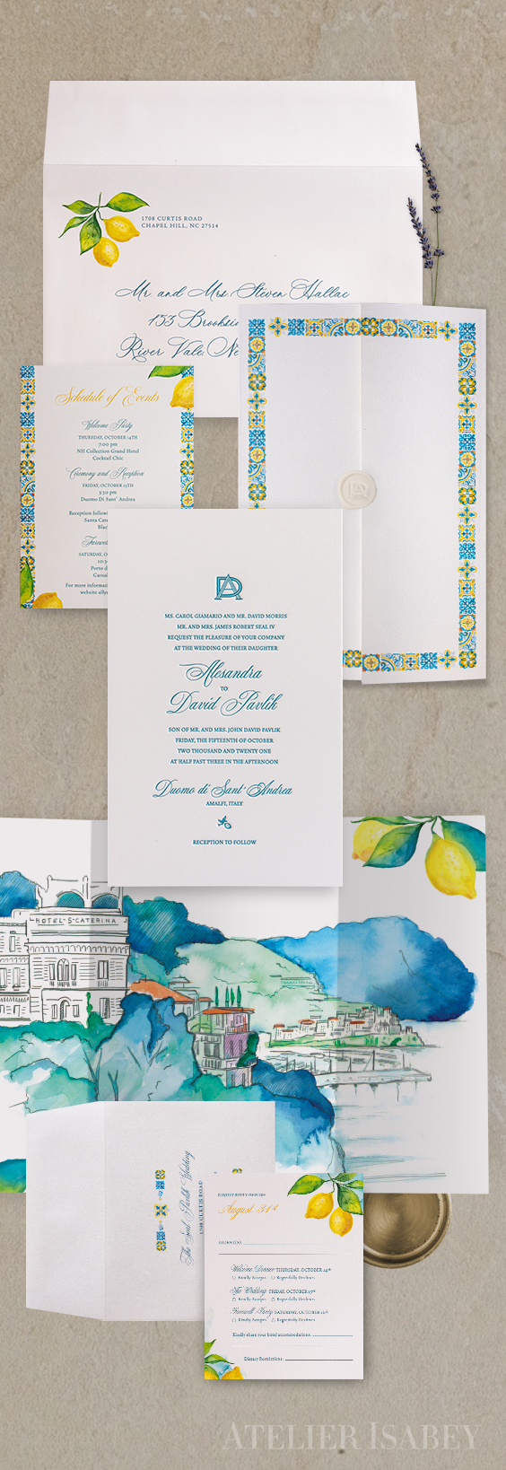 Amalfi Coast in Italy Wedding Invitation