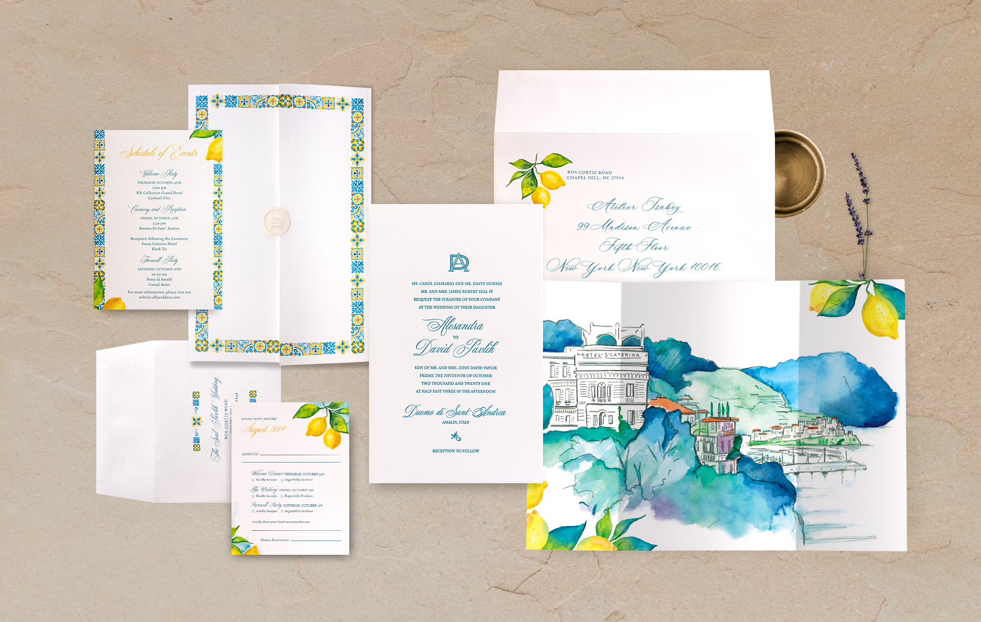 Amalfi Italy Wedding Invitation