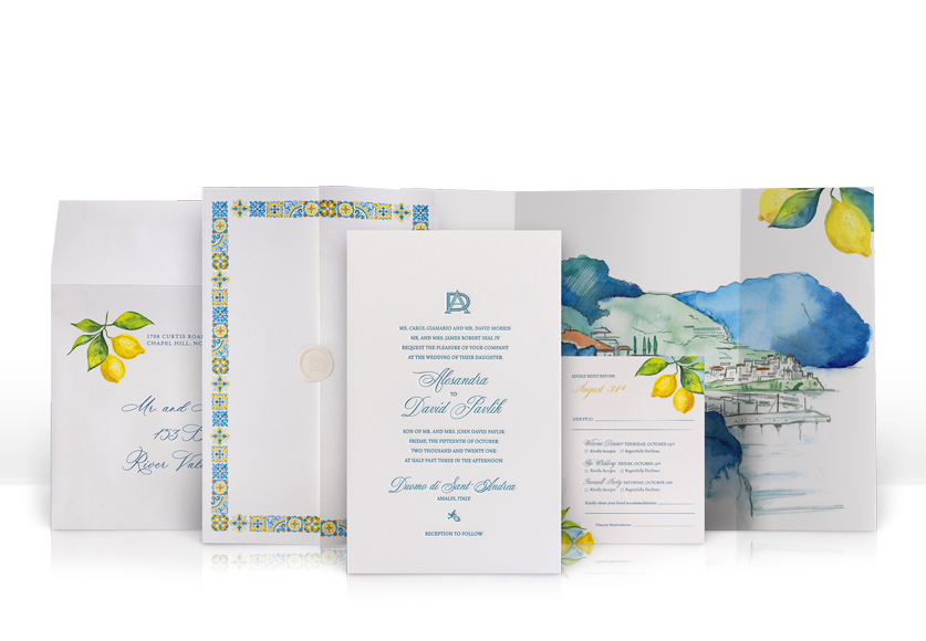 Amalfi Coast Italy Wedding Invitation