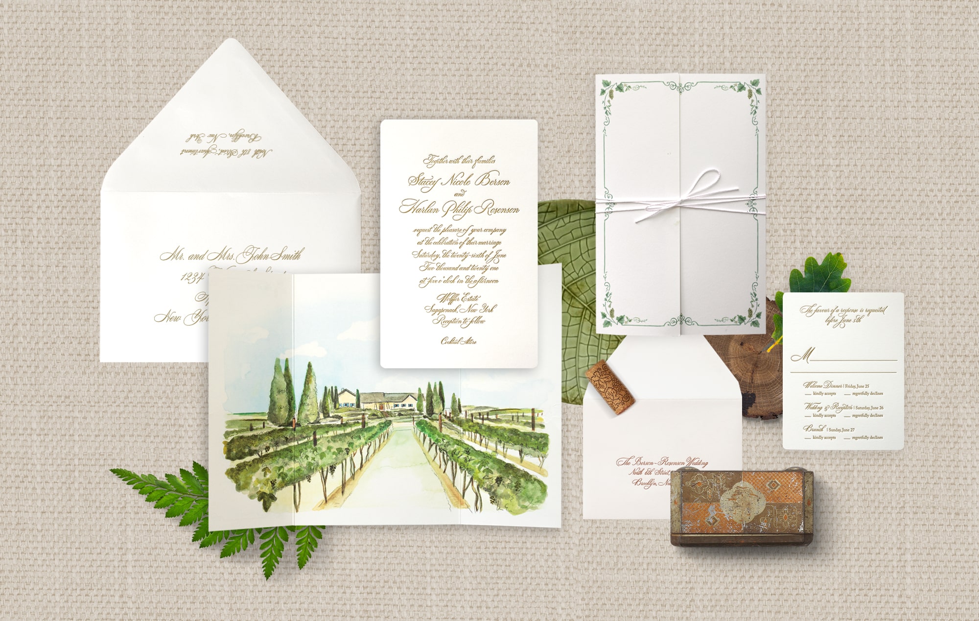 Wolffer Estate Vineyard Wedding Invitation