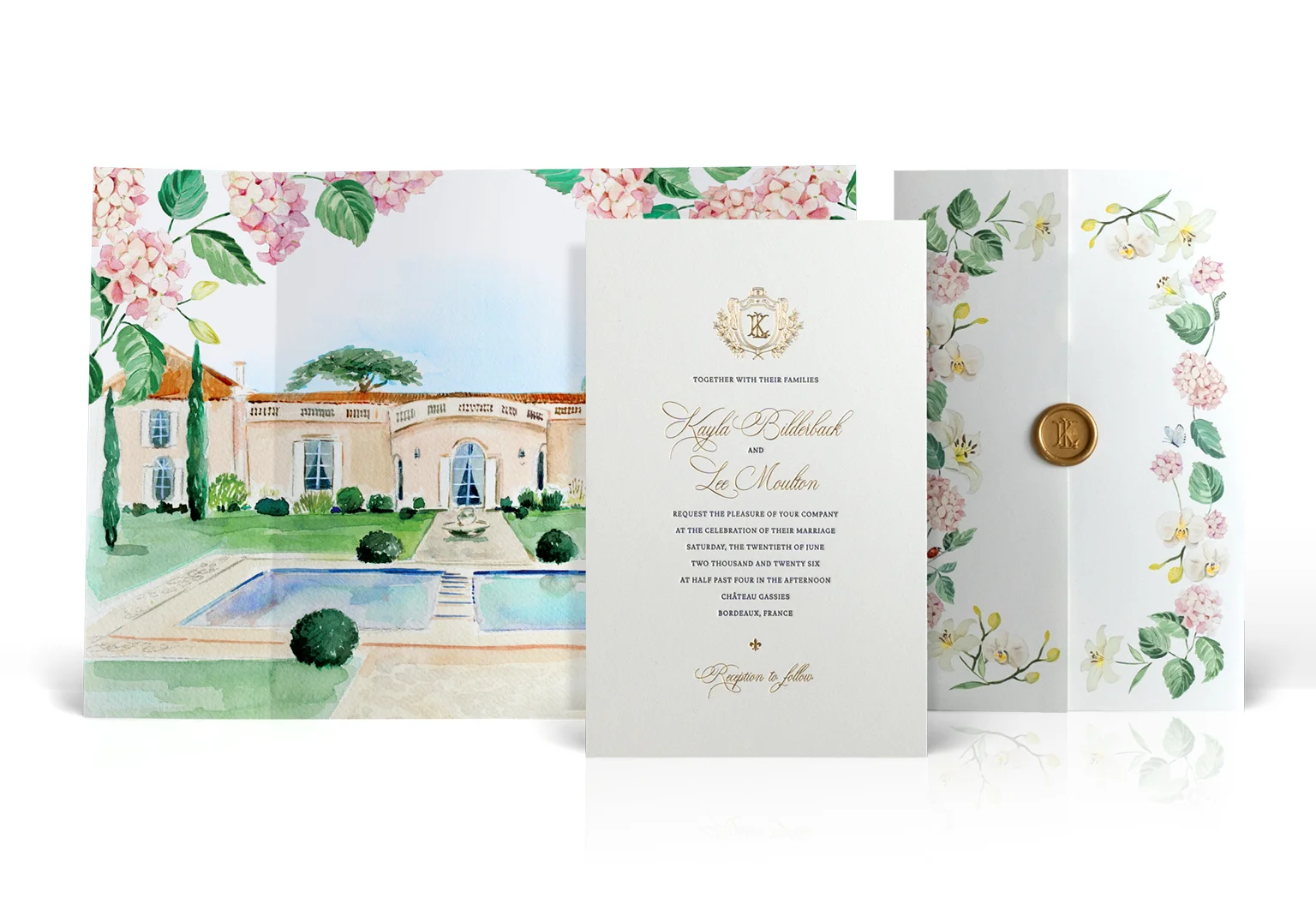 Bordeaux French Chateau Wedding Invitation