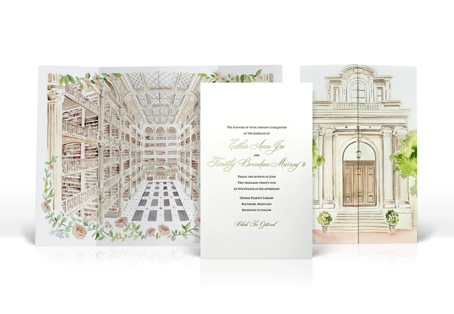 George Peabody Library Wedding Invitation