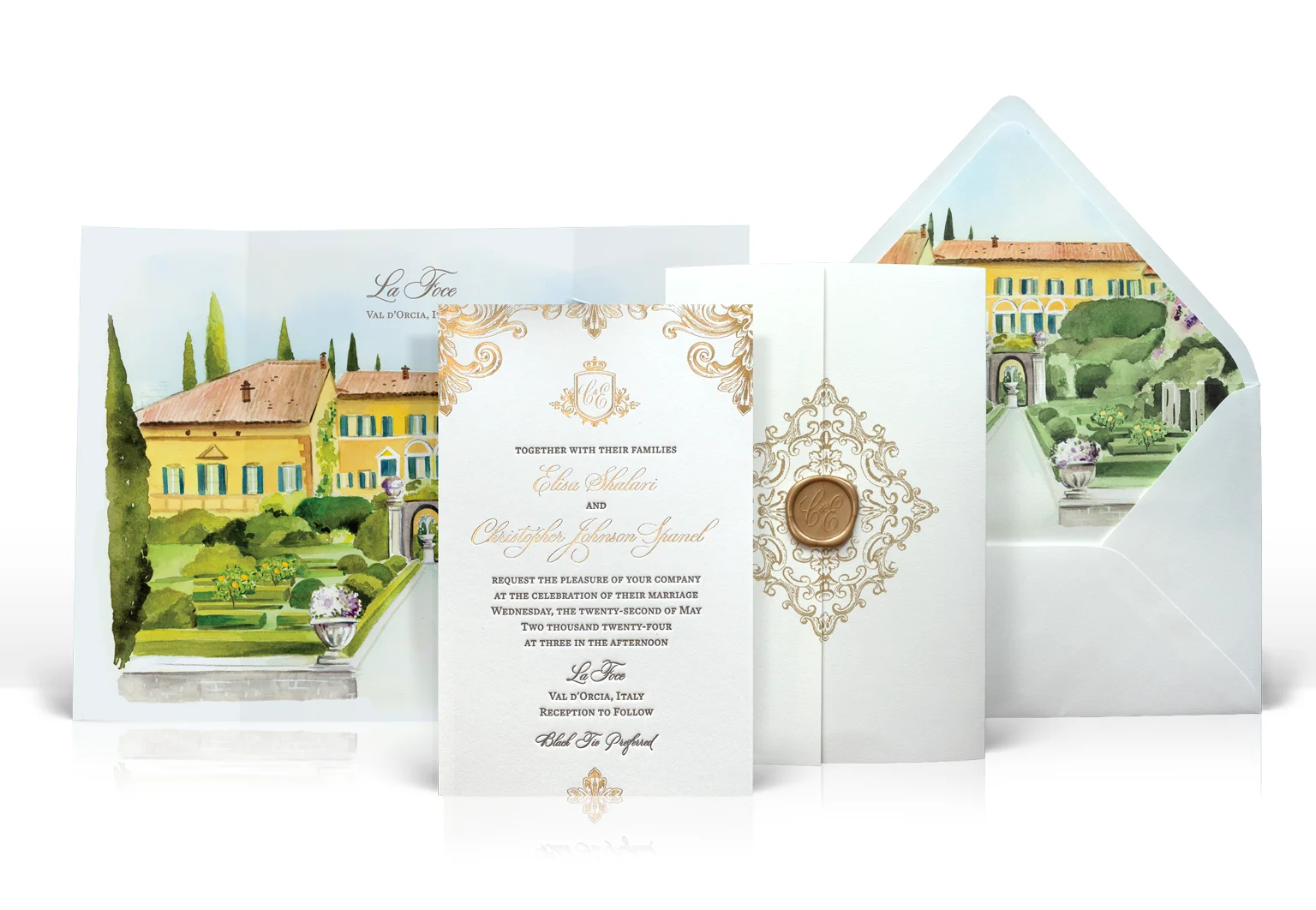 La Foce Tuscany Wedding Invitation